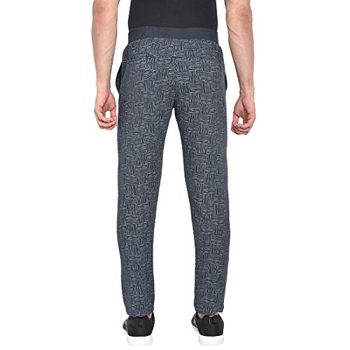Image of BEEVEE Mens Navy Printed Stretch Elasticated Knits Trackpant with Drawstring.