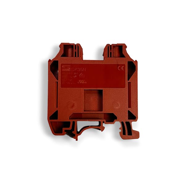 Dinkle DK35N-RD Red DIN Rail Terminal Block Screw Type UL 600V 150A 1/0-12AWG, Pack of 5