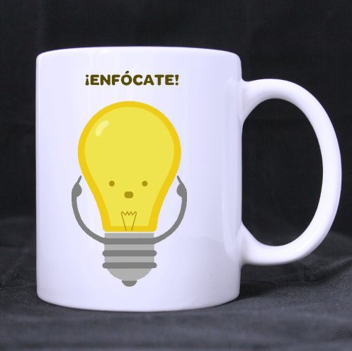 Funny quotes coffee mug.Cute light bulb.ienfocate! Ceramic Custom White Mug(11 ounce)