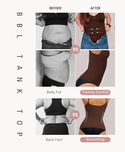 Image of FeelinGirl Womens Tank Top Shapewear Tummy Control Tops Slimming Cami Tank Seamless Compression V Neck Camisole