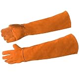 Seguro y duradero: guantes de piel de vacuno de alta calidad con un grosor de 4 a 5 mm, que garantizan la flexibilidad de tus dedos y tienen suficiente resistencia a mordeduras, pinchazos y calor.