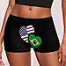 Brazil & US Flag Fashion Women's Boxer Briefs Breathable Underpants Trunks Stretch Underwear