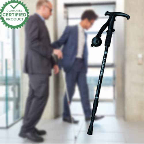 Bengala Do Veio Alumínio Telescópico Regulável Anti Impacto