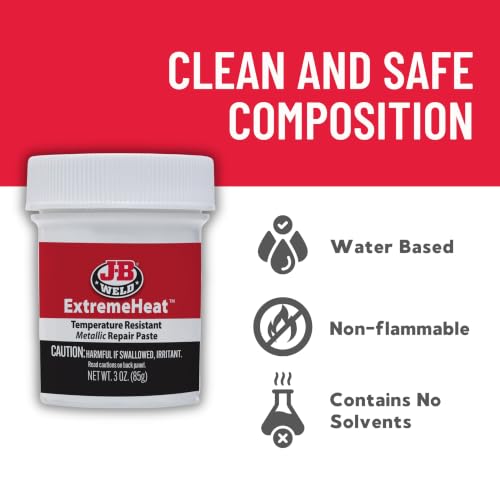 Image of J-B Weld 37901 ExtremeHeat High Temperature Resistant Metallic Paste - 3 oz