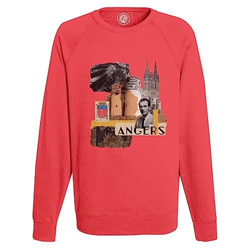 Sweatshirt Homme Angers avec motif collage du patrimoine de France et son château médiéval
