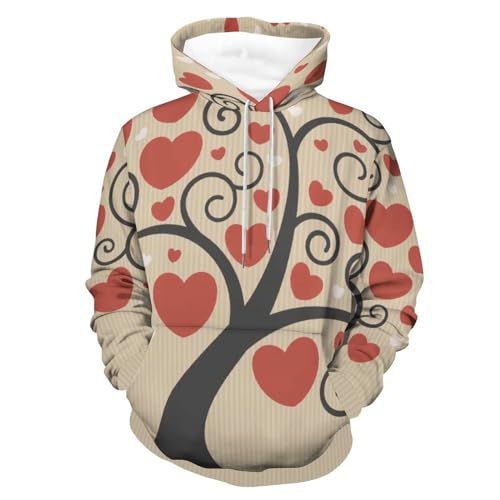 Sweatshirt Pull pour Homme Femme UMENG Arbre d'amour S