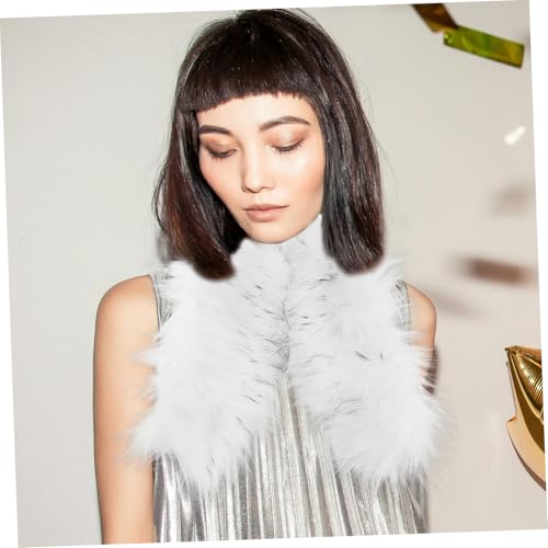 PartyKindom Chic Faux Fur Scarf Wrap for Women Soft Imitation Fur Shawl Collar Accessory for Cozy Warmth and Stylish Layering4