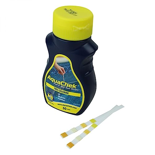 Aquachek ® Lot de 2 x 50 bandelettes d'analyse pour piscine ou spa - 4 en 1 - Jaune - Norme CE