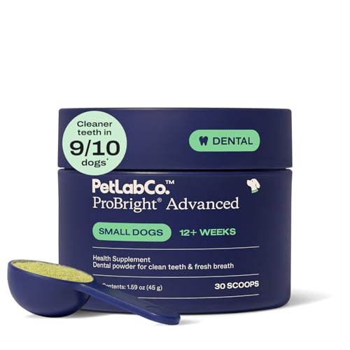 PetLab Co. ProBright Advanced Dental Powder - Dog Breath Freshener - Teeth Cleaning Made Easy Targets Tartar & Bad Breath - Packaging May Vary - Formulated for Small Dogs