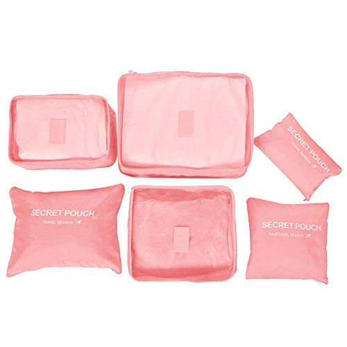 Preisvergleich Produktbild Honrik Reisetasche, 6 Set, wasserdicht, Packwürfel, Reisegepäck-Organizer, Koffer, Aufbewahrungstaschen, Reisetaschen, 6 Stück, leicht, wasserabweisend, Packwürfel für Kleidung a