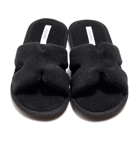 Lady’s Terry House Slide Scuff Women Comfortable Open-toe Indoor Slippers3