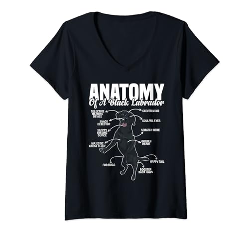 Mujer Funny Labrador Retrievers Anatomy Humor For Dog Lovers Joke Camiseta Cuello V