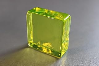 Uranium Glass Bar Pressed, Glass, Czech Republic (80 x 80 x 20 mm)