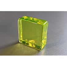 Uranium Glass Bar Pressed, Glass, Czech Republic 80 x 80 x 20 mm