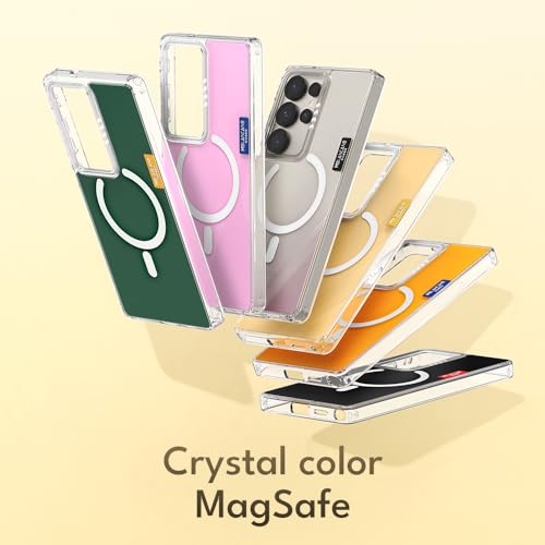 Coque Samsung S25 transparente MagSafe et multicolore avec protection caméra intégrée