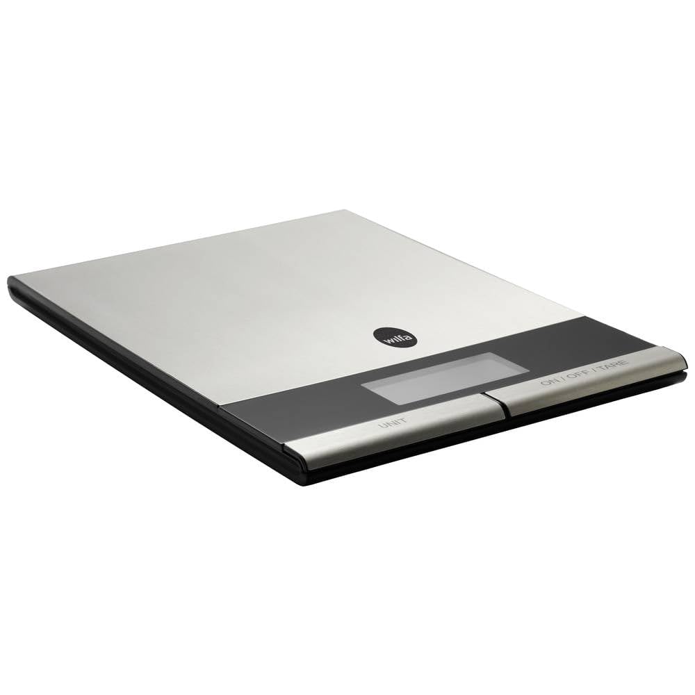 Wilfa GRAM STÅL Küchenwaage – digitale Waage aus rostfreiem Edelstahl – 1 Gramm Intervalle – 5kg Maximalbelastung, silber