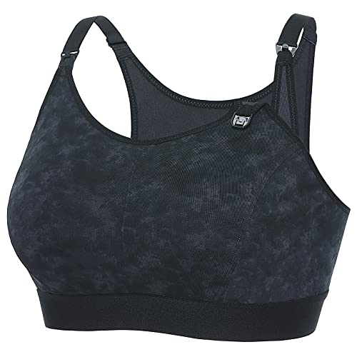 Gratlin Cotton Nursing Bra for Breastfeeding Smoke Fills The Air （Dark Grey） XX-Large