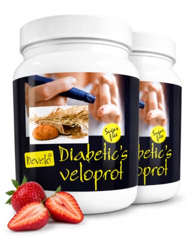 Image of Develo Diabetic Protein Powder Sugar Free Nutrition for diabetes Care - 2kg (Pack of 2) Strawverry