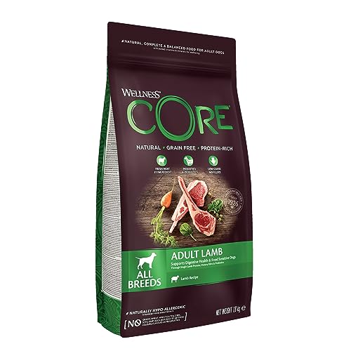 Wellness CORE Adult Lamb, Hundefutter trocken getreidefrei, hoher Fleischanteil, ohne künstliche Zusatzstoffe - Lamm, 1.8 kg
