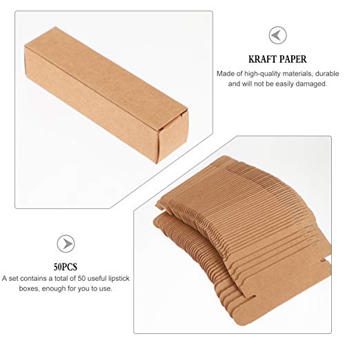 EXCEART 50pcs Kraft Paper Packaging Boxes Lipstick Storage Boxes Lip Balm Wrapping Box Essence Oil Makeup Organzier Tube Storage DIY Lipstick Beauty Accessories - Image 4