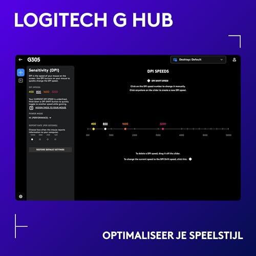 Logitech G305 Lightspeed Draadloze Gaming Muis, HERO sensor, 12.000DPI, lichtgewicht, 6 Programmeerbare Knoppen, batterijduur 250 uur, on-board geheugen, PC/Mac - Zwart - Afbeelding 6