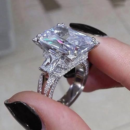 Gorgeous Lady Luxury Bright Cubic Zirconia Rings for Wedding Fashion Modern Finger Jewelry