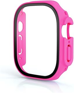 DAVNO Vidro+capa para Apple Watch Ultra 49mm Strap smartwatch PC pára-choques protetor de tela capa temperada série iwatch acessórios de banda (cor:19, tamanho: 49mm)