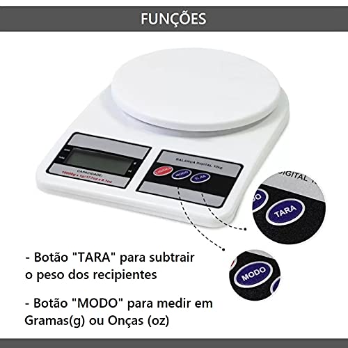 Balança Digital De Cozinha Até 10kg Alta Precisão Eletrônica Alimentos