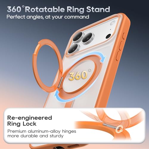 Coque iPhone 17 Pro Max antichoc orange avec housse protection magnétique - 5