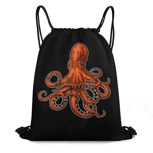 Octopus Drawstring Backpack Durable Sport Gym Bags Daypack for Men Women 35 * 42cm