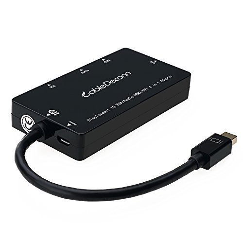 CableDeconn 4-in-1 Mini Displayport (Compatible Thunderbolt) to Hdmi/dvi/vga Adapter Cable with Audio Output Converter