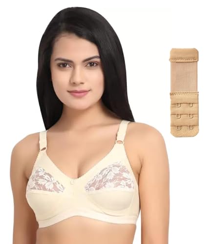 Image of ELEG & STILANCE Women's Cotton Plus Size Minimizer Bra Non-Padded Big Bust Support with Adjustable Straps Soft & Comfortable Everyday Bra