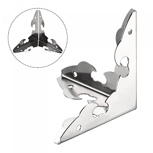 Image of uxcell 30x30x30mm Metal Box Corner Protectors Edge Guard Silver Tone 10pcs