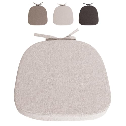 RUIXUAN Coussin de chaise avec liens - Antidérapant - Semi-circulaire - Pour la maison et le jardin, le bureau - Mini beige - 1 pièce