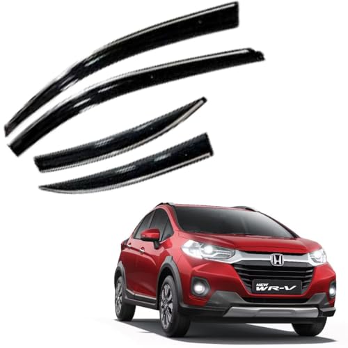 Image of CAR SAAZ Chrome Line Door Visor for WR-V (2020-2023)(Set of 4Pcs) | Rain Guard | Wind Deflector