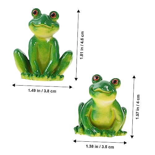 Warmhm Frog 2Pcs Garden Frog Ornament miniature scene decorations household garden decoration animal ornament small animal statue garden statues Small animals Cartoon resin micro scene - Image 4