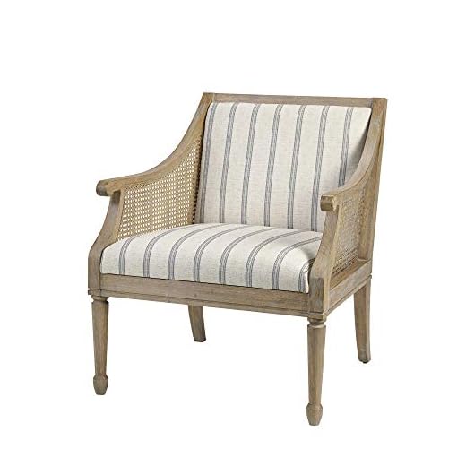 Martha Stewart Isla Accent Chairs-Solid Wood, Swoop Arm, Deep Seating Living Room Armchair Modern Contemporary Style Sofa Furniture, Bedroom Lounge, 27.5" W x 29" D x 32.25" H, Beige