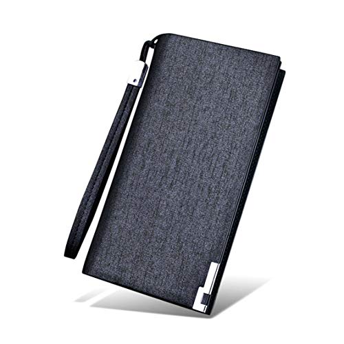 Preisvergleich Produktbild Multifunktionale Männer Weichem Leder Brieftasche Große Kapazität Reise Reißverschluss Männer Männlich Handheld Lange Handytasche - Blau