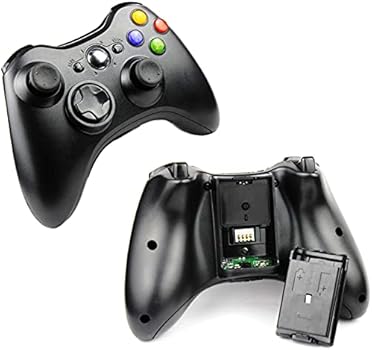 yccsky xbox 360 wireless controller 2 4ghz xbox game controller wireless remote 360 controller gamepad joystick for microsoft xbox 360 slim and pc with windows 7 8 10 not for xbox one black amazon sg video games