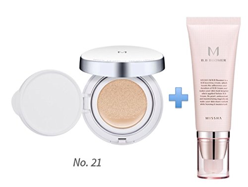 Missha M Magic Cushion #21 Light Beige Bundle with M BB Boomer