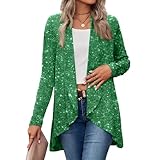 Blazer Lentejuelas Mujer Americana Lentejuelas Mujer Brillo Cárdigan Larga Moda Ropa Blusa Verano 2#Verde S