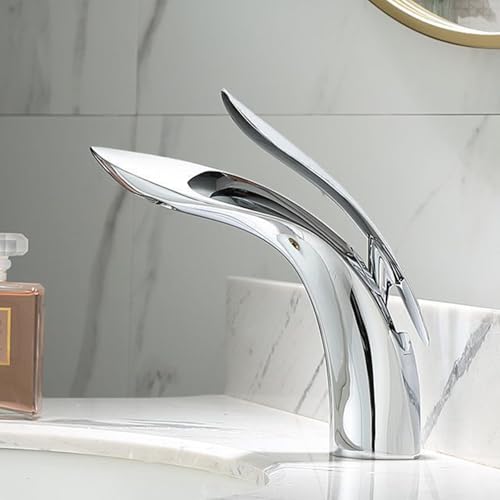 Robinet de lavabo blanc avec tuyaux inclus mitigeur laiton eau chaude froide