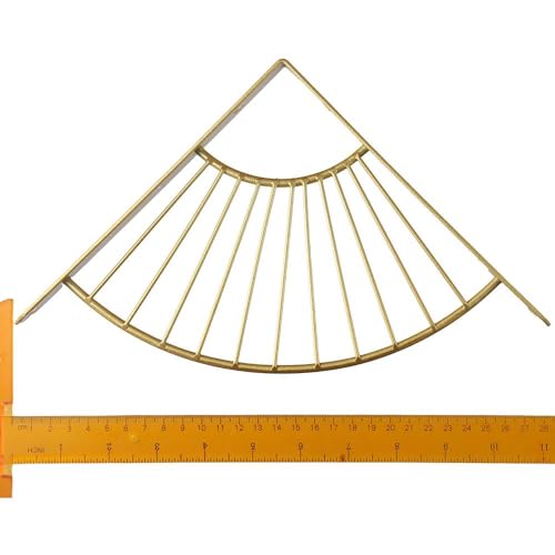 Équerre étagère dorée en triangle : lot de 2 fixations robustes en acier