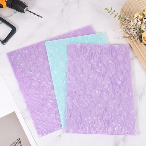 Image of MECCANIXITY 1 Pcs Glitter Pearl Acrylic Sheet,12 inch x 12 inch x 1 /8 inch Pearlescent Cast Pmma Plastic Sheets Extruded Translucent Blanks for DIY Art Crafting Laser Cutting & Engraving,Light Blue