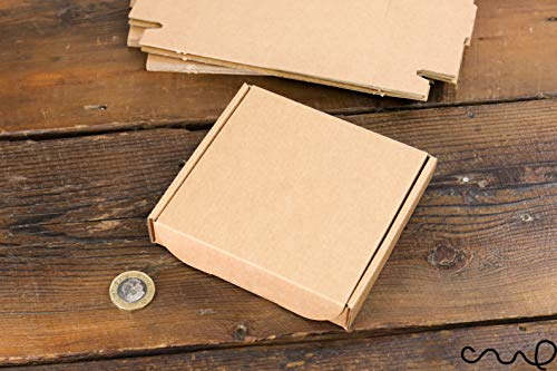 Image of redchocol8® 10 x Royal Mail "Large Letter" Size Cardboard Mini XS PIP Box Postal Mailing Wrap Approx. dimension: Internal dimensions 101mm x 101mm x 20mm - External dimensions 115mm x 105mm x 23mm