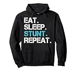 Eat Sleep Stunt Repeat Turquoise Cheerleader Girl Gift Cheer Pullover Hoodie