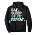 Eat Sleep Stunt Repeat Turquoise Cheerleader Girl Gift Cheer Pullover Hoodie
