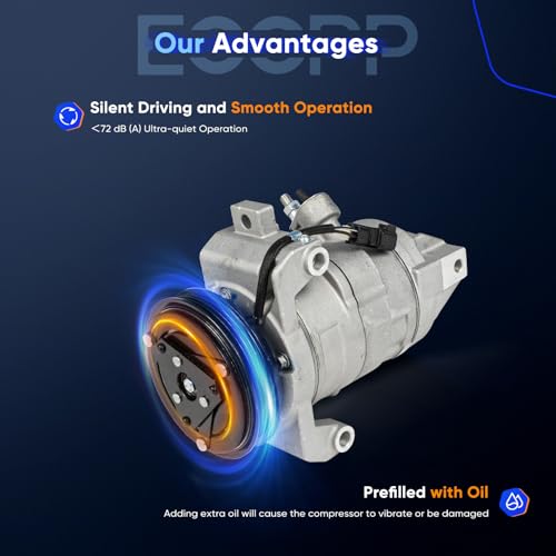 Image of ECCPP AC Compressor with Clutch Fit for Ford Mustang 3.7L 2015-2017 | Fast Cooling Air Conditioning Compressor