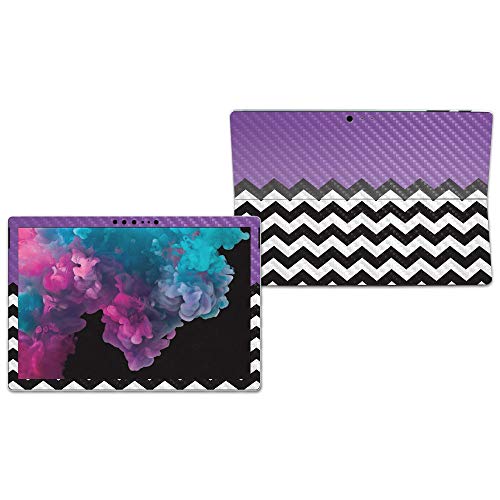 Image of MightySkins Carbon Fiber Skin for Microsoft Surface Pro 6 - Purple Chevron | Protective, Durable Textured Carbon Fiber Finish | Easy to Apply, Remove, and Change Styles | Made in The USA