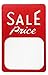 Amram 1.25 Inch x 1.875 Inch Unstrung Coupon Tags Non Perforated Printed Sale Price 1000 Tags Red and White